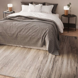 Loomed Greige Super Soft Abstract Fringed Lustre Area Rug 200X290Cm - thumbnail 2