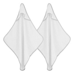 Geezy 2 X Hooded Baby Towel 100% Cotton Bath Wrap Baby Shower Gifts Boy Girl White - thumbnail 2