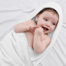 Geezy 2 X Hooded Baby Towel 100% Cotton Bath Wrap Baby Shower Gifts Boy Girl White - thumbnail 3