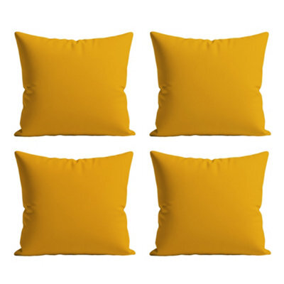 Waterproof Outdoor Garden Cushion Covers Patio Cushion Cover Cases Square Pack Of 4 Yellow 60Cm X 60Cm - image 1