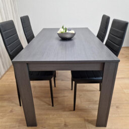 Kosy Koala Dining Table And 4 Chairs Modern Dining Table Set With 4 Black Faux Leather Chairs Dining Room Furniture - thumbnail 8