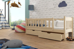 Arte Wooden Single Bed Gucio With Storage And Foam Mattress In Pine W1980mm X H750mm X D970mm - thumbnail 2