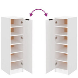 Berkfield Shoe Cabinet White 30X35X100 Cm Engineered Wood - thumbnail 8