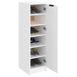 Berkfield Shoe Cabinet White 30X35X100 Cm Engineered Wood - thumbnail 4