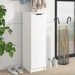 Berkfield Shoe Cabinet White 30X35X100 Cm Engineered Wood - thumbnail 1
