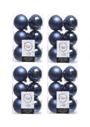 Decoris 4 X 12 Midnight Blue Christmas Baubles Shatterproof Luxury Tree Decorations 6Cm Blue - thumbnail 1