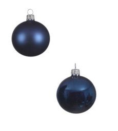 Decoris 4 X 12 Midnight Blue Christmas Baubles Shatterproof Luxury Tree Decorations 6Cm Blue - thumbnail 2