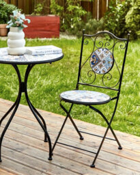 Beliani Set Of 2 Garden Chairs Civita Metal Black - thumbnail 2