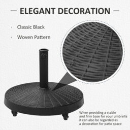 Outsunny Resin Patio Umbrella Base Parasol Stand Weight Deck W/ Wheels - thumbnail 4