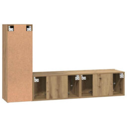 Berkfield Modern Tv Cabinet Set Wall-Mounted 3 Pcs Artisan Oak 160 X 30 X 30 Cm - thumbnail 9