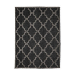 Melrose County Trellis New Black Patterned Indoor Non Slip Medium Area Rug 080/150Cm - thumbnail 4