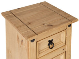 Mews Corona Narrow 5 Drawer Chest Of Drawers Tallboy Mexican Solid Pine - thumbnail 5
