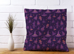 Warren Reed Designer Witch Hats And Broomsticks Cushions 60Cm X 60Cm - thumbnail 2