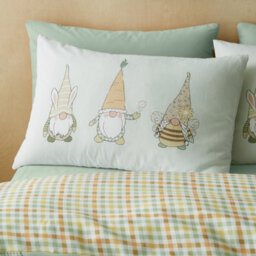 Catherine Lansfield Spring Gonks Reversible Duvet Cover Set With Pillowcases Mint Green - thumbnail 3