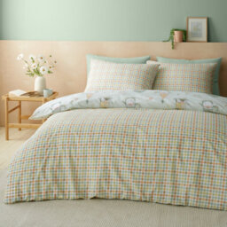 Catherine Lansfield Spring Gonks Reversible Duvet Cover Set With Pillowcases Mint Green - thumbnail 2