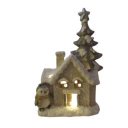 SecureFix Direct Light Up Christmas House Ornament (Xmas Snowy Winter Penguin Figurine) - thumbnail 1