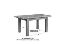 Buttercup Farm Shrewsbury Dining Table With 1 Extension (Extends To 153Cm) - L80 X W120 X H76 Cm - Oak - thumbnail 2