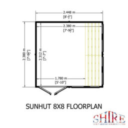 Shire Sun Hut Potting Shed With Opening Windows And Interchangable Panels 8Gx8 - thumbnail 9