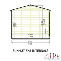 Shire Sun Hut Potting Shed With Opening Windows And Interchangable Panels 8Gx8 - thumbnail 8