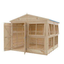 Shire Sun Hut Potting Shed With Opening Windows And Interchangable Panels 8Gx8 - thumbnail 3