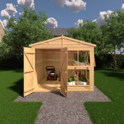 Shire Sun Hut Potting Shed With Opening Windows And Interchangable Panels 8Gx8 - thumbnail 2