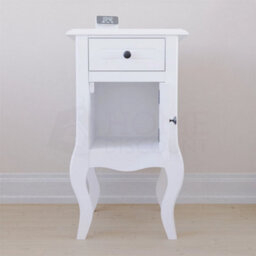 White Bedside Table Cabinet Nightstand Unit 1 Drawer 1 Door - thumbnail 6