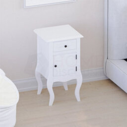 White Bedside Table Cabinet Nightstand Unit 1 Drawer 1 Door - thumbnail 4