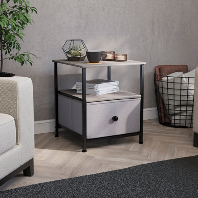 Lassic Vida Designs Chorley 1 Drawer Fabric Ukfr Drawer Chest, Beige & Grey Wood - image 1