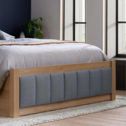 Belmont Grey And Oak Wooden Double Ottoman Bed Frame Birlea - thumbnail 6
