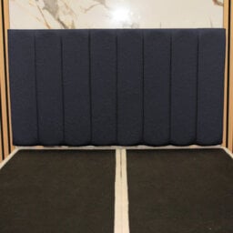 "Urban Textures - Apollo Luxury 26"" High Boucle Fabric Upholstered Line Headboard - Navy" - thumbnail 1