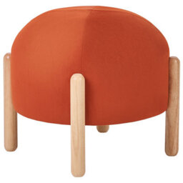 Beliani Traditional Footstool Helen Velvet Orange