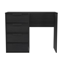 Ancona Matt Black Ash 4 Drawer Non-Extendable Dressing Table (H)759mm (W)970mm (D)392mm - thumbnail 2