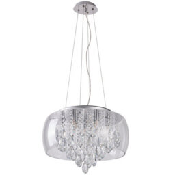 Harper Living 9-Light Crystal Chandelier, Dimmable Semi Flush Ceiling Light With Clear Crystals, G9 Base (No Bulbs) - thumbnail 2