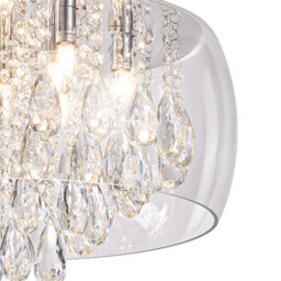 Harper Living 9-Light Crystal Chandelier, Dimmable Semi Flush Ceiling Light With Clear Crystals, G9 Base (No Bulbs) - thumbnail 4