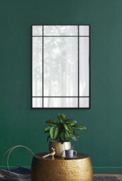 "MirrorOutlet The Fenestra - Black Modern Contemporary Wall Mirror 39"" X 27"" (100Cm X 70Cm)" - thumbnail 2