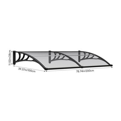 200Cm Door Canopy Awning Outdoor Window Rain Shelter Wide Alu Frame - image 1