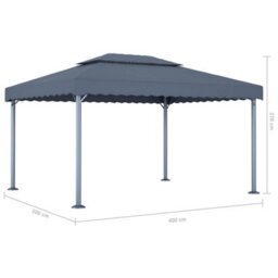 Berkfield Classic Gazebo 400X300 Cm Anthracite Aluminium - thumbnail 5