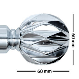 A.unique Home Geo Ball Metal Extendable Curtain Pole With Rings And Fittings (25/28mm) - Nickel, 180Cm - 340Cm Approx - thumbnail 5