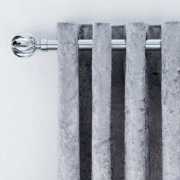 A.unique Home Geo Ball Metal Extendable Curtain Pole With Rings And Fittings (25/28mm) - Nickel, 180Cm - 340Cm Approx - thumbnail 3