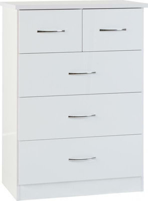 Seconique Nevada 3+2 Drawer Chest White Gloss - image 1