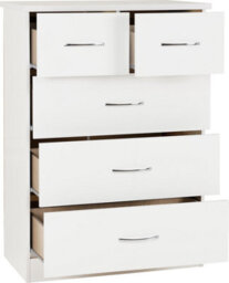 Seconique Nevada 3+2 Drawer Chest White Gloss - thumbnail 8