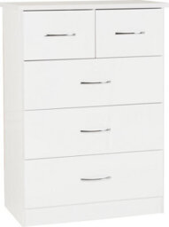 Seconique Nevada 3+2 Drawer Chest White Gloss - thumbnail 2