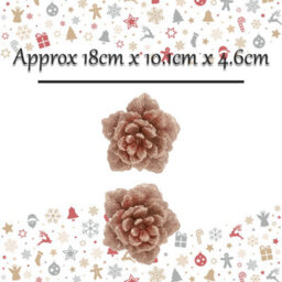 2 Clip-On Glitter Flowers Christmas Decoration 2 18X10. 4. Rose Gold - thumbnail 2