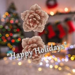 2 Clip-On Glitter Flowers Christmas Decoration 2 18X10. 4. Rose Gold - thumbnail 4