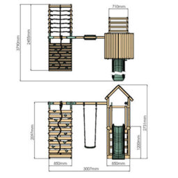 Waltons Climbing Frame With Single Swing - Ivory Retreat I - thumbnail 8