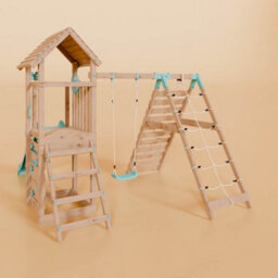 Waltons Climbing Frame With Single Swing - Ivory Retreat I - thumbnail 3