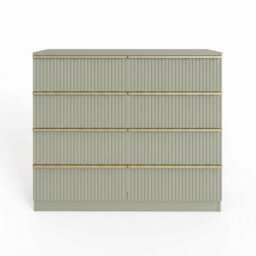 Fwstyle Lania Scalloped Ripple Effect Green 8 Drawer Chest (H) 73.5Cm (W) 104Cm (D) 40Cm - thumbnail 5
