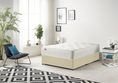 Somnior Beds Somnior Linen Beige Memory Foam Divan Bed With Mattress -Single - image 1