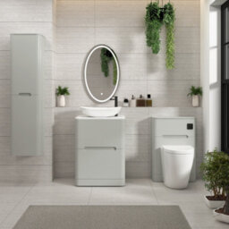 Royal Bathrooms Venice 600mm Dove Grey Freestanding Bathroom Countertop Vanity Unit 2 Drawer With Cesar Basin - thumbnail 4