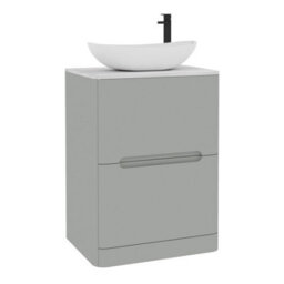 Royal Bathrooms Venice 600mm Dove Grey Freestanding Bathroom Countertop Vanity Unit 2 Drawer With Cesar Basin - thumbnail 7